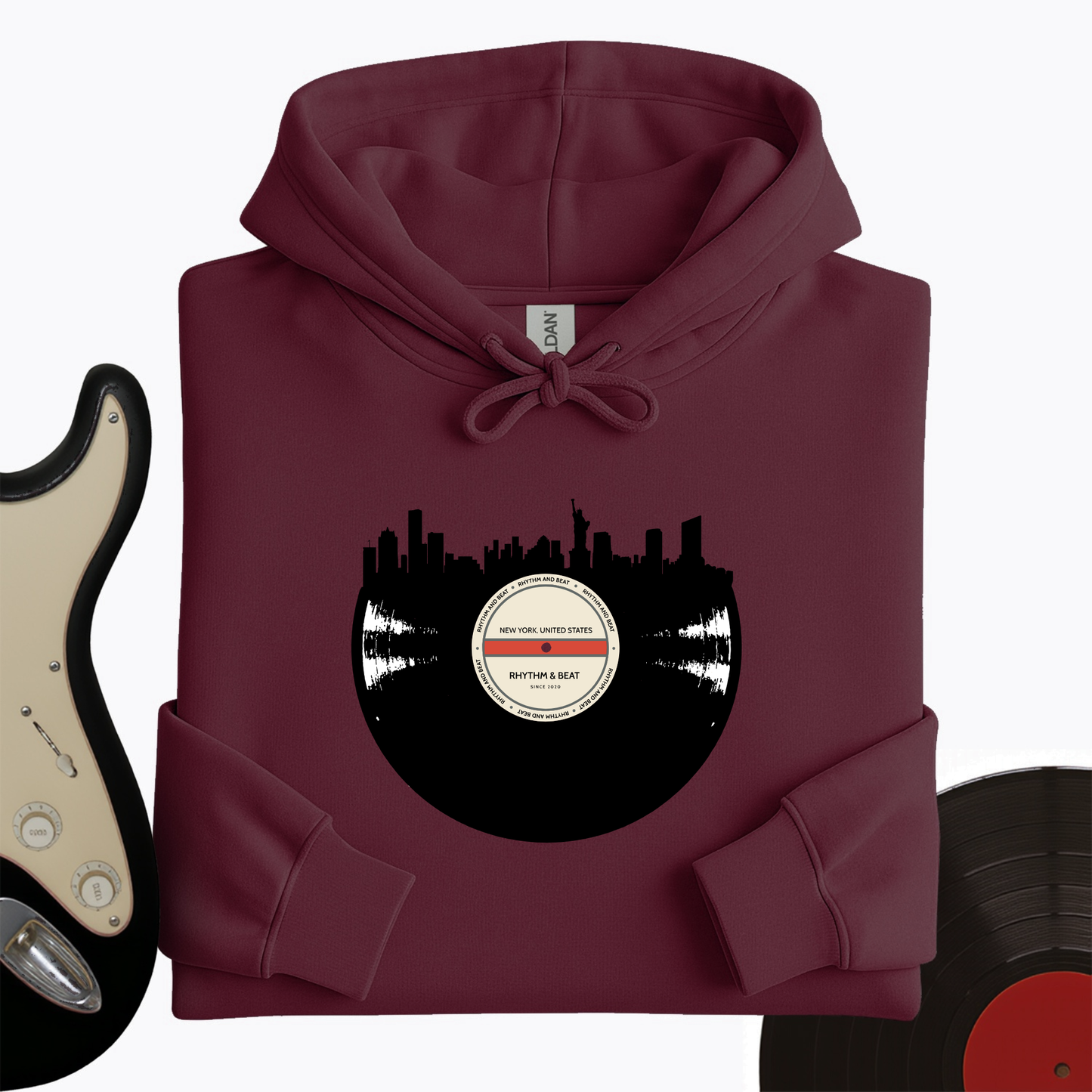 Vinyl Skyline New York Hoodie