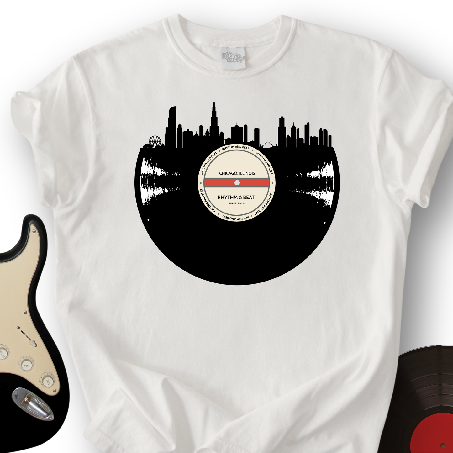 Vinyl Skyline Chicago T-Shirt
