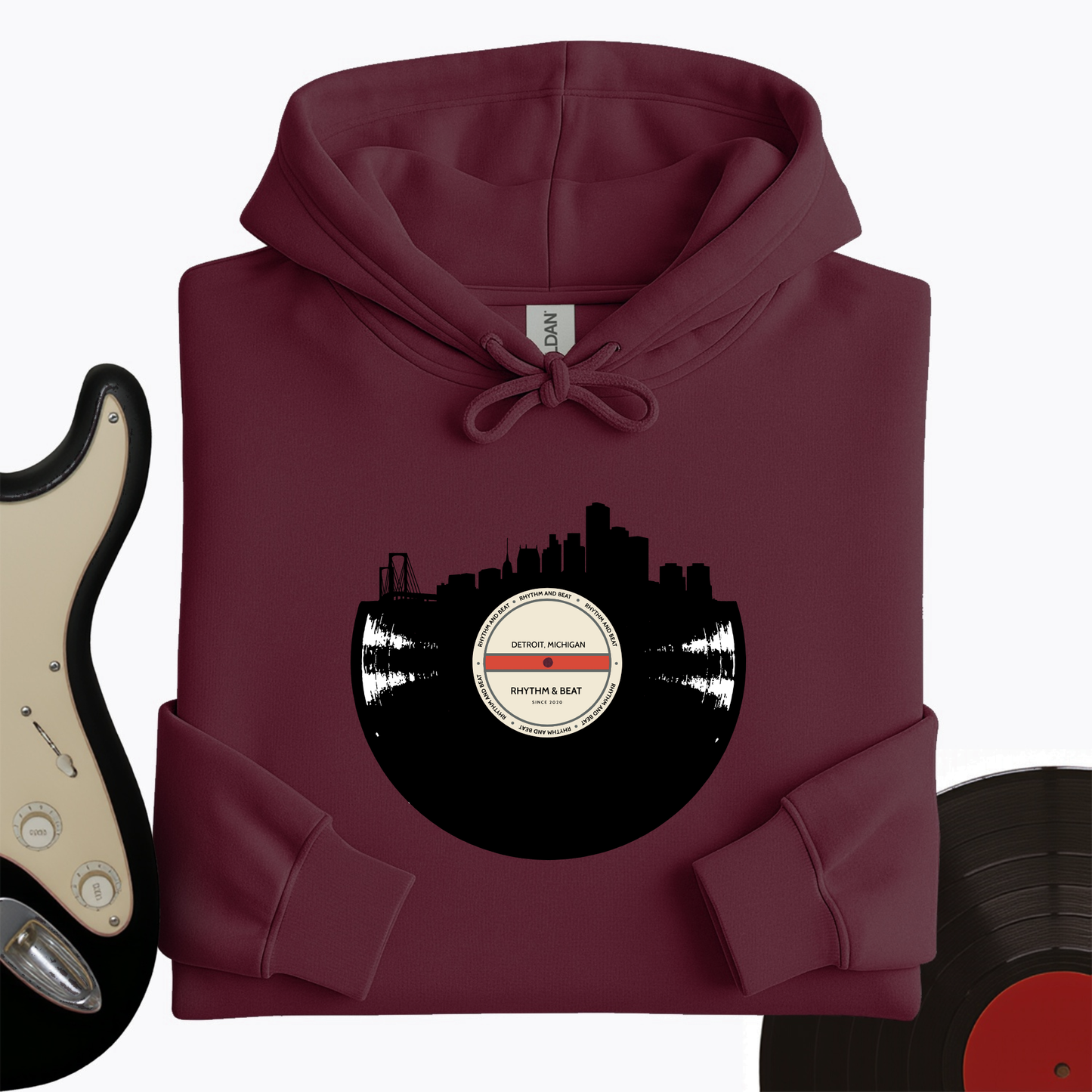 Vinyl Skyline Detroit Hoodie