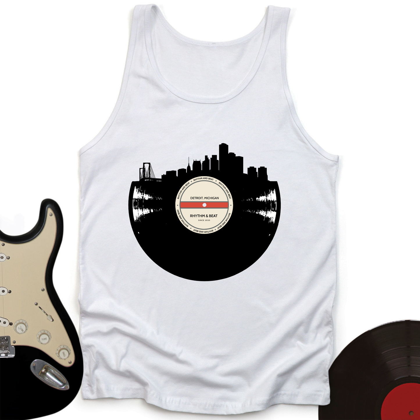 Vinyl Skyline Detroit Unisex Tank