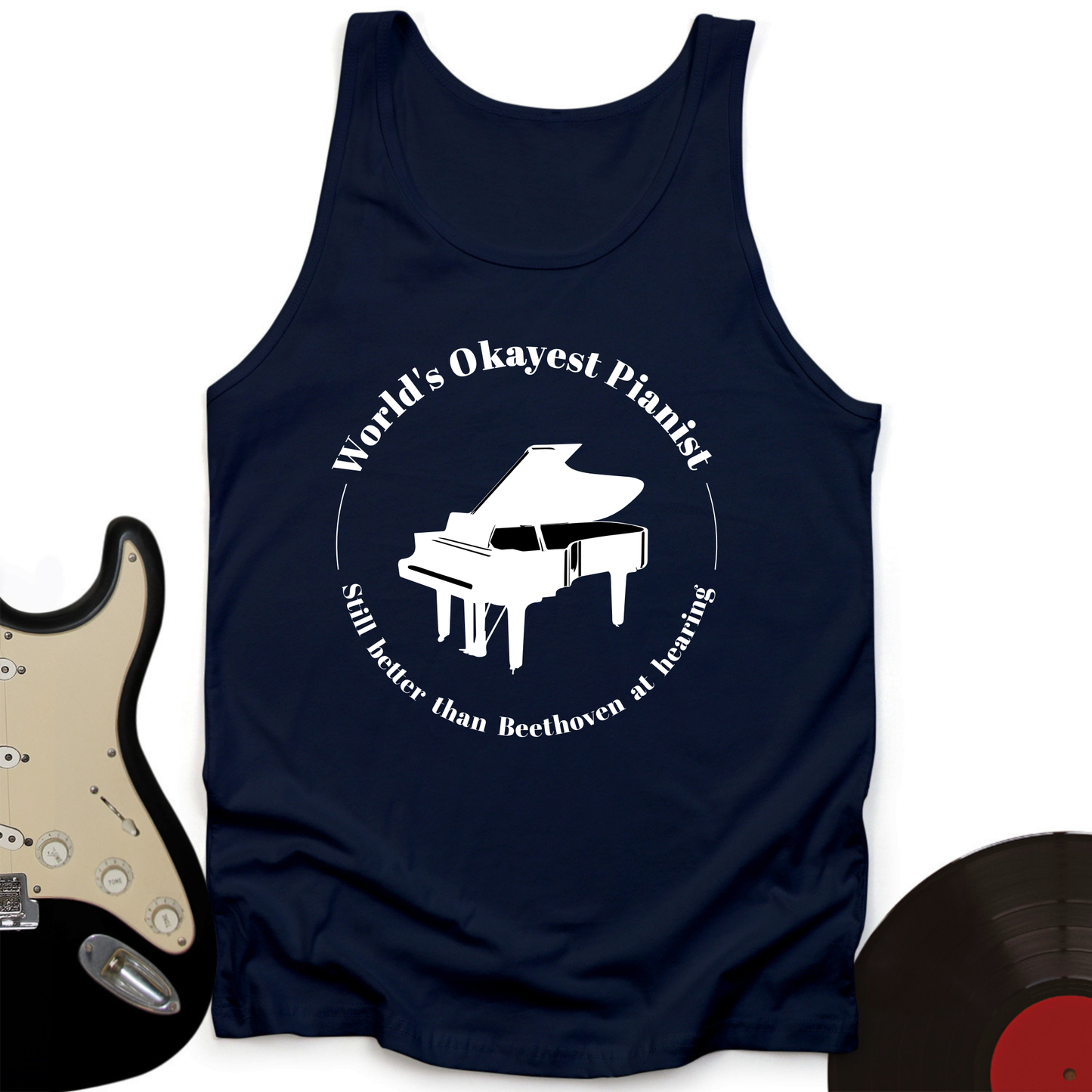 World's Okayest Pianist Unisex Tank
