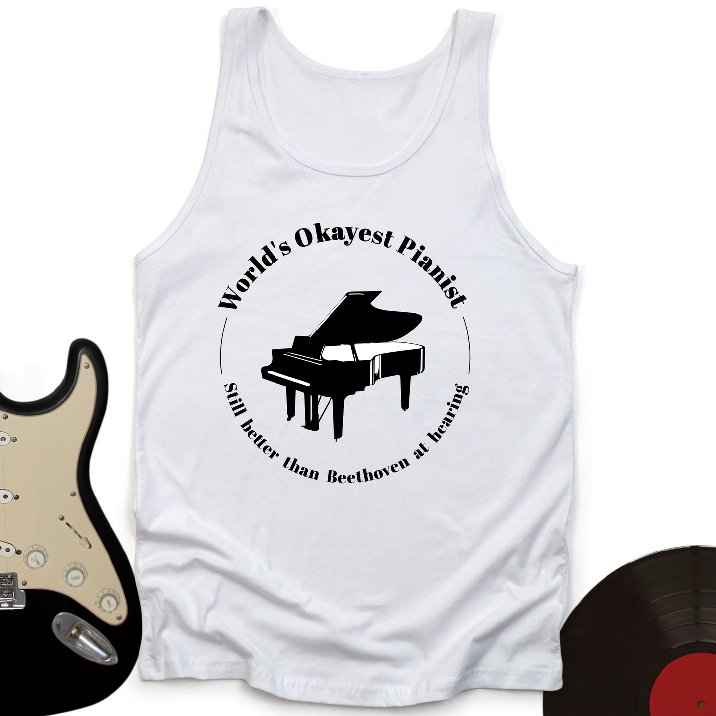 World's Okayest Pianist Unisex Tank