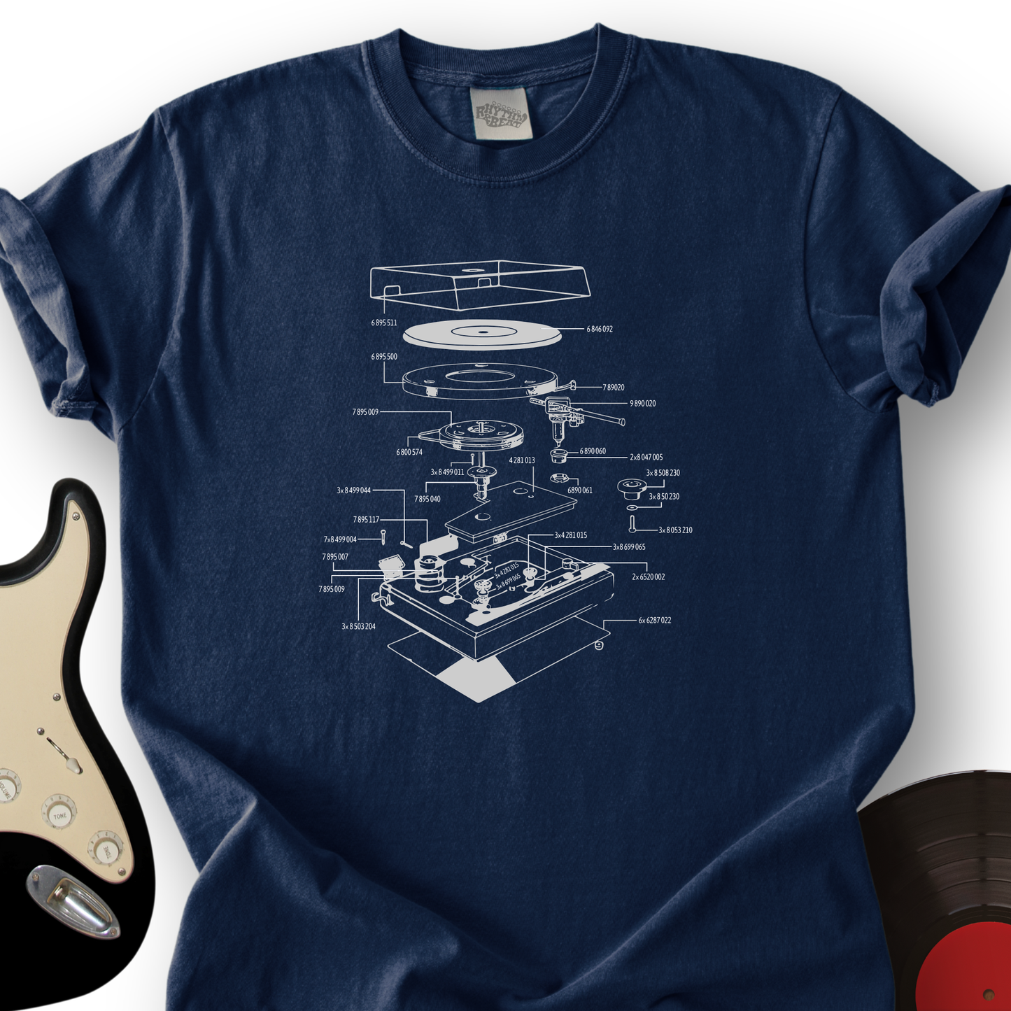 Vinyl Turntable Diagram T-Shirt