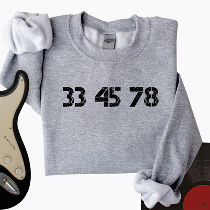 33-45-78 RPM Turntable Crewneck
