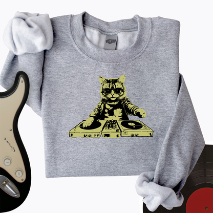 Cat DJ Crewneck