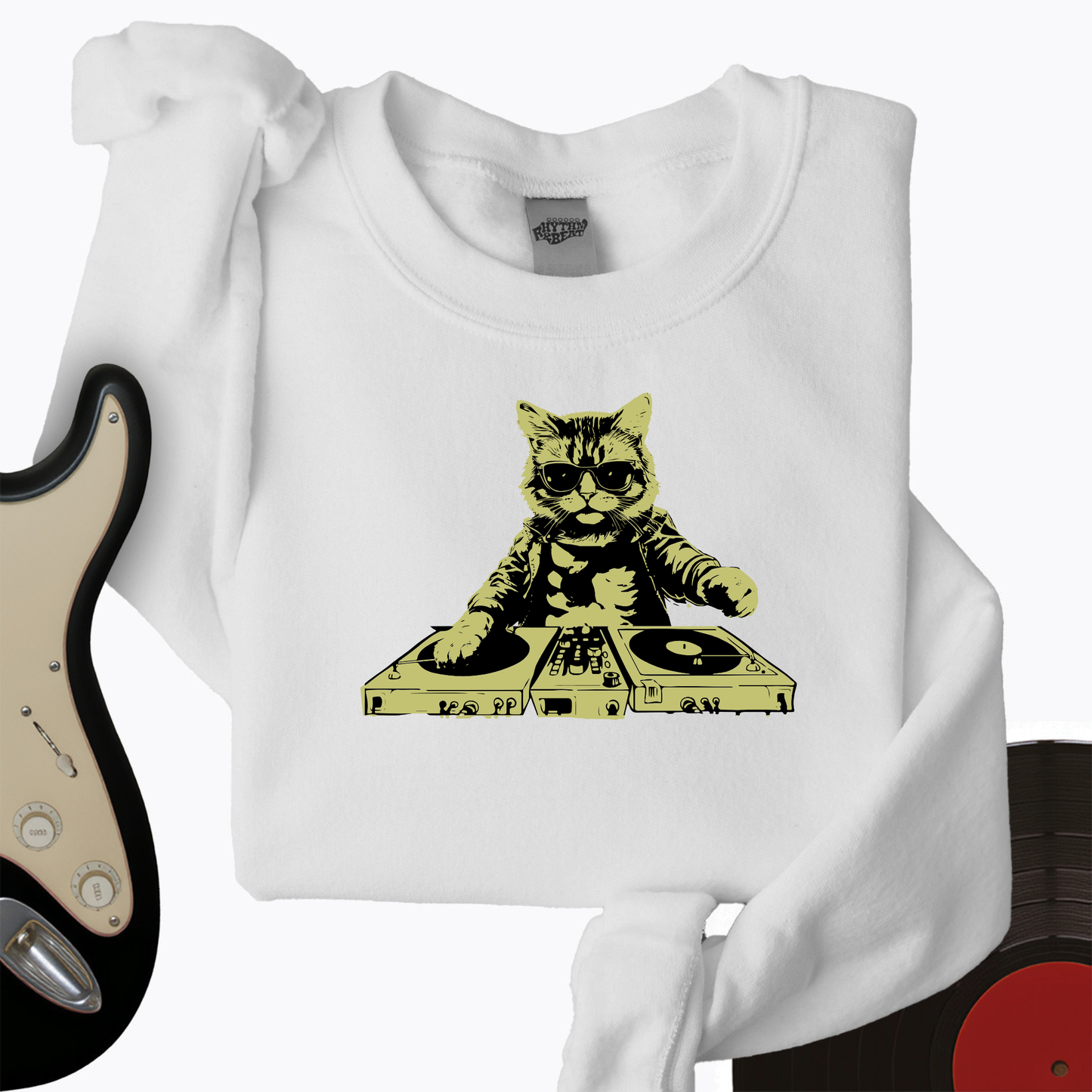 Cat DJ Crewneck