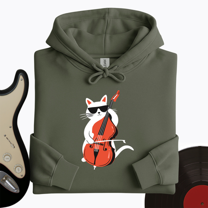 Cat Playing Cello Hoodie