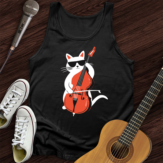 Cat Playing Cello Tank Top