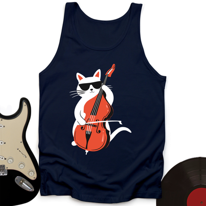 Cat Playing Cello Tank Top