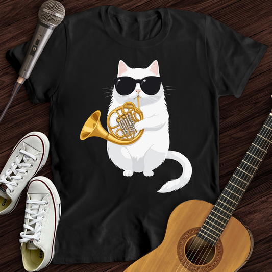 Cat Playing French Horn T-Shirt