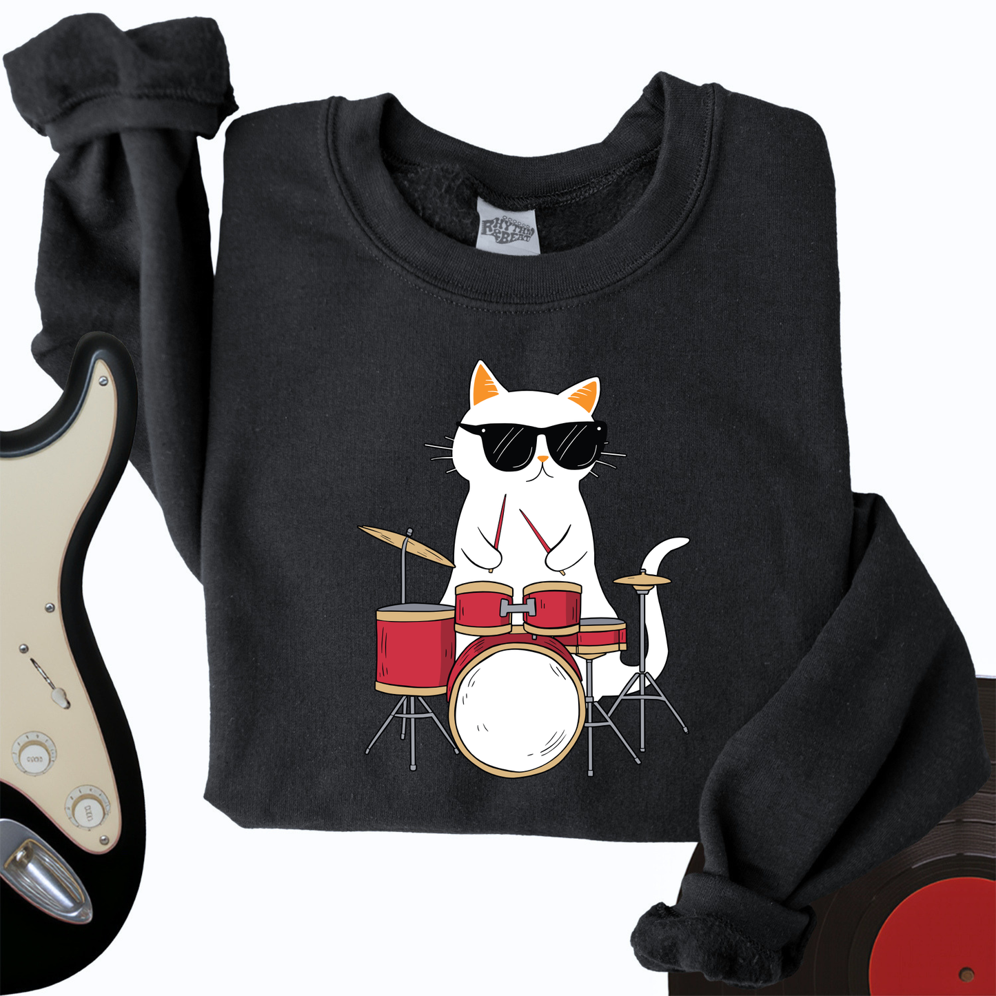 Drummer Cat Crewneck
