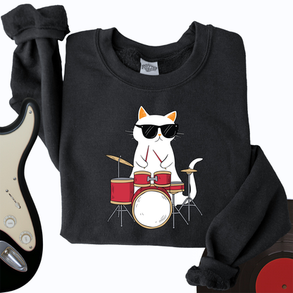 Drummer Cat Crewneck