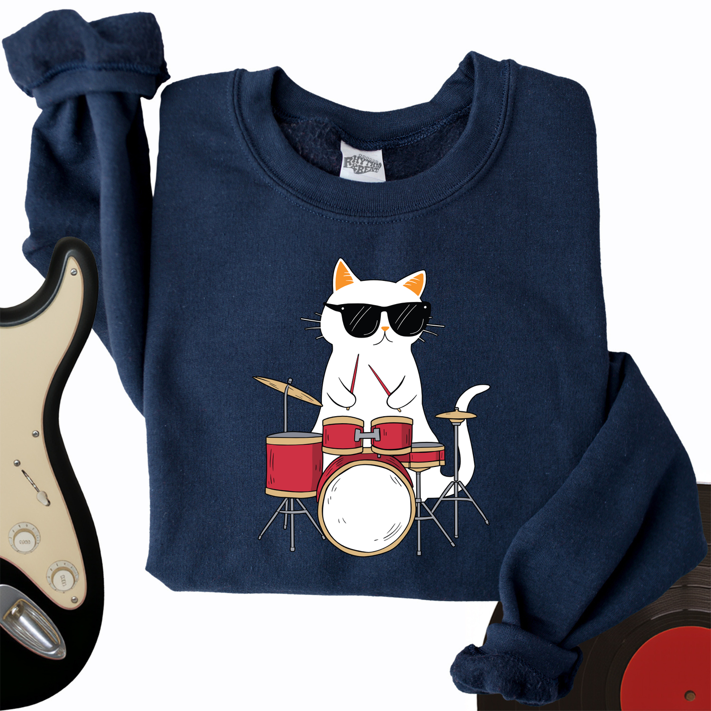 Drummer Cat Crewneck