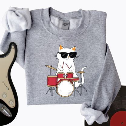 Drummer Cat Crewneck