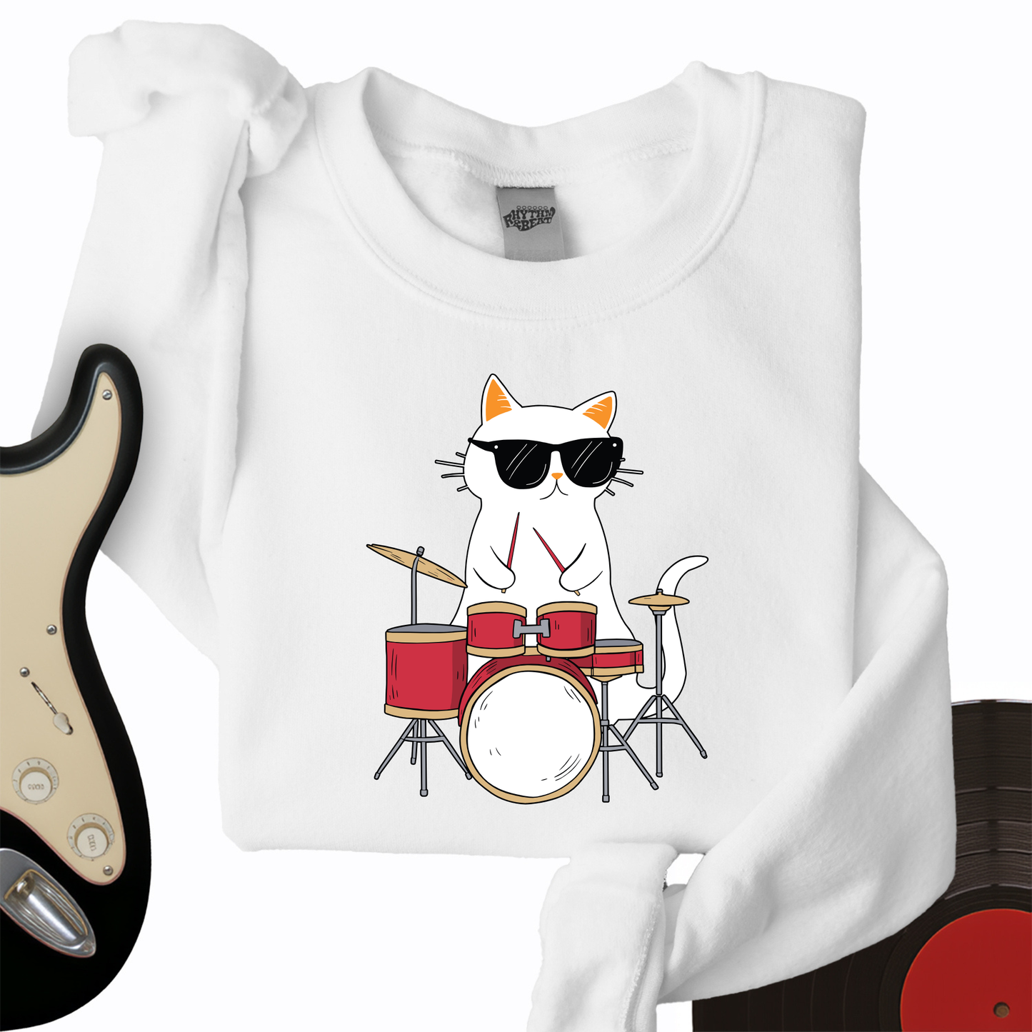 Drummer Cat Crewneck