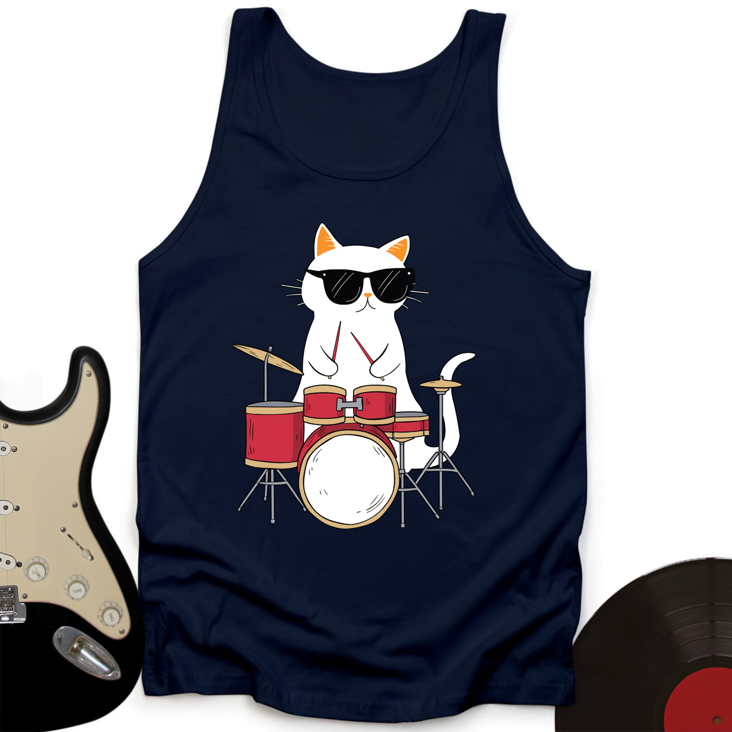 Drummer Cat Tank Top