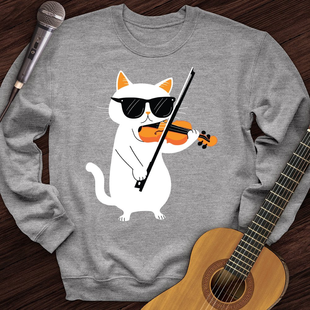 Cat Playing Violin Crewneck