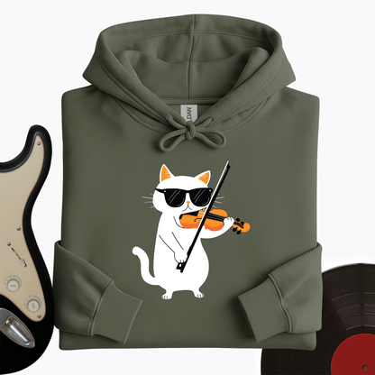 Cat Playing Violin Hoodie
