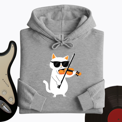 Cat Playing Violin Hoodie