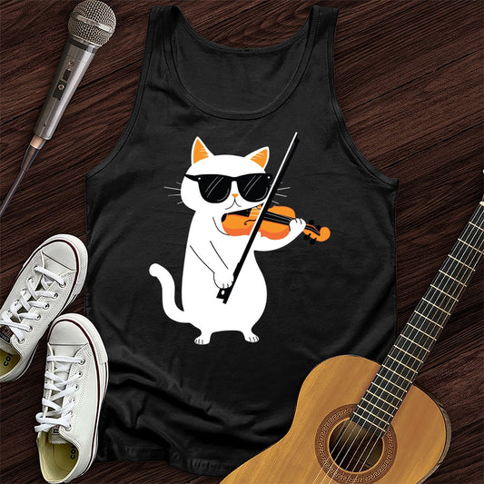 Cat Playing Violin Tank Top