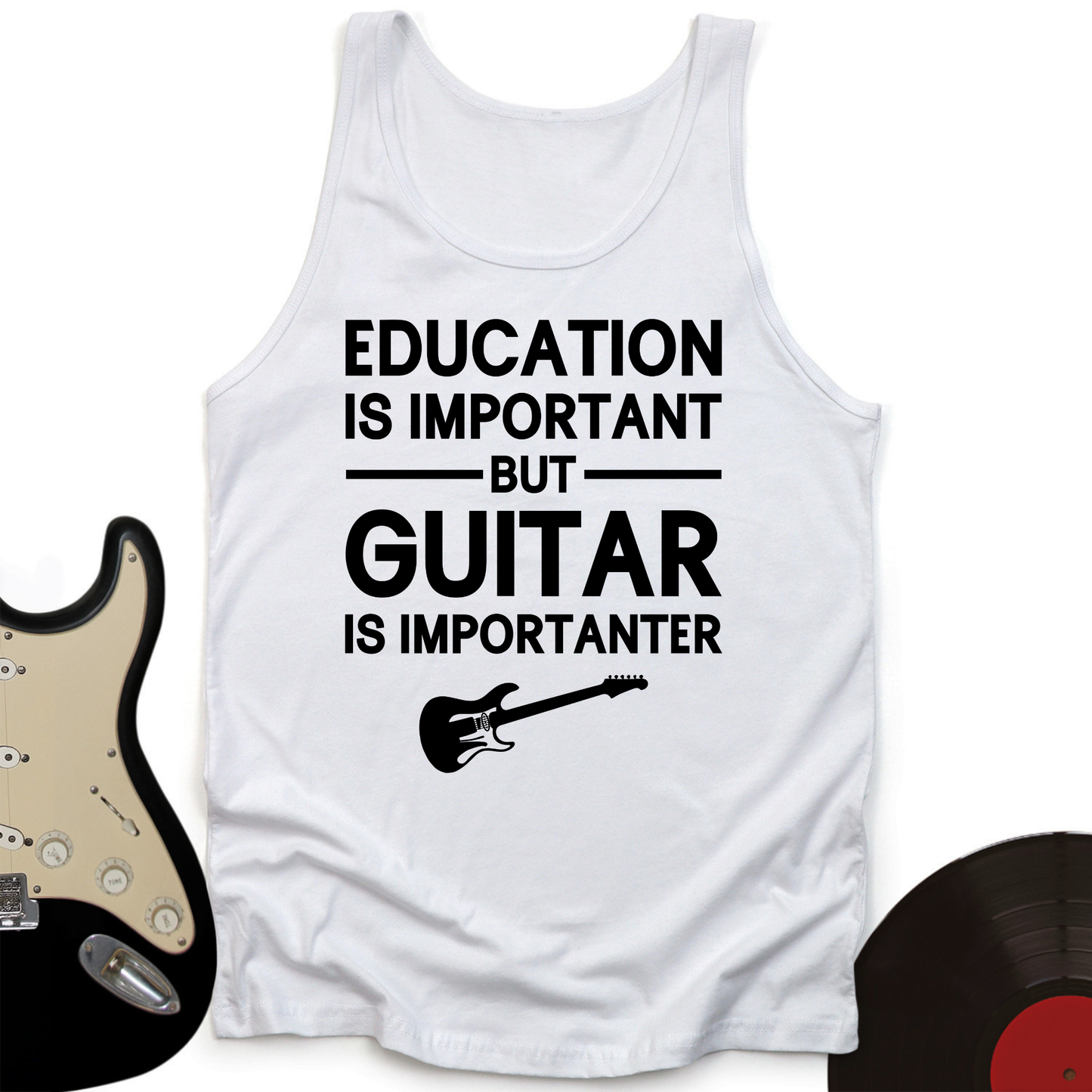 Education Is Important But Guitar Is Importanter Tank Top