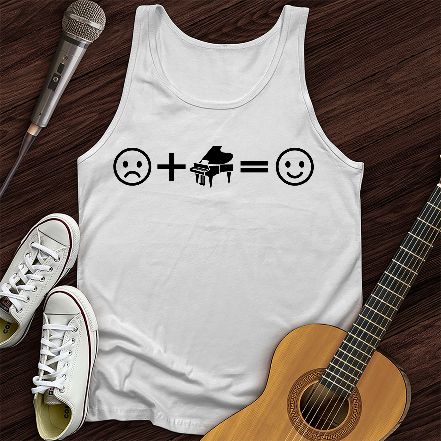 Piano Makes Me Happy Tank Top