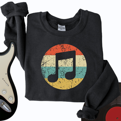 Retro Music Note Crewneck