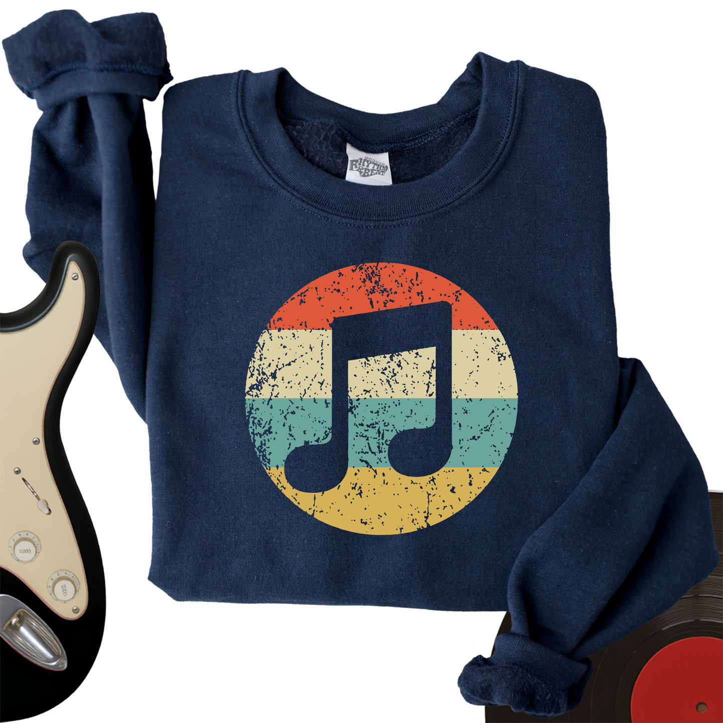 Retro Music Note Crewneck
