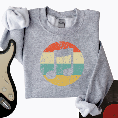 Retro Music Note Crewneck