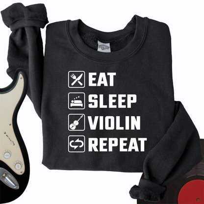 Eat, Sleep, Violin, Repeat Crewneck