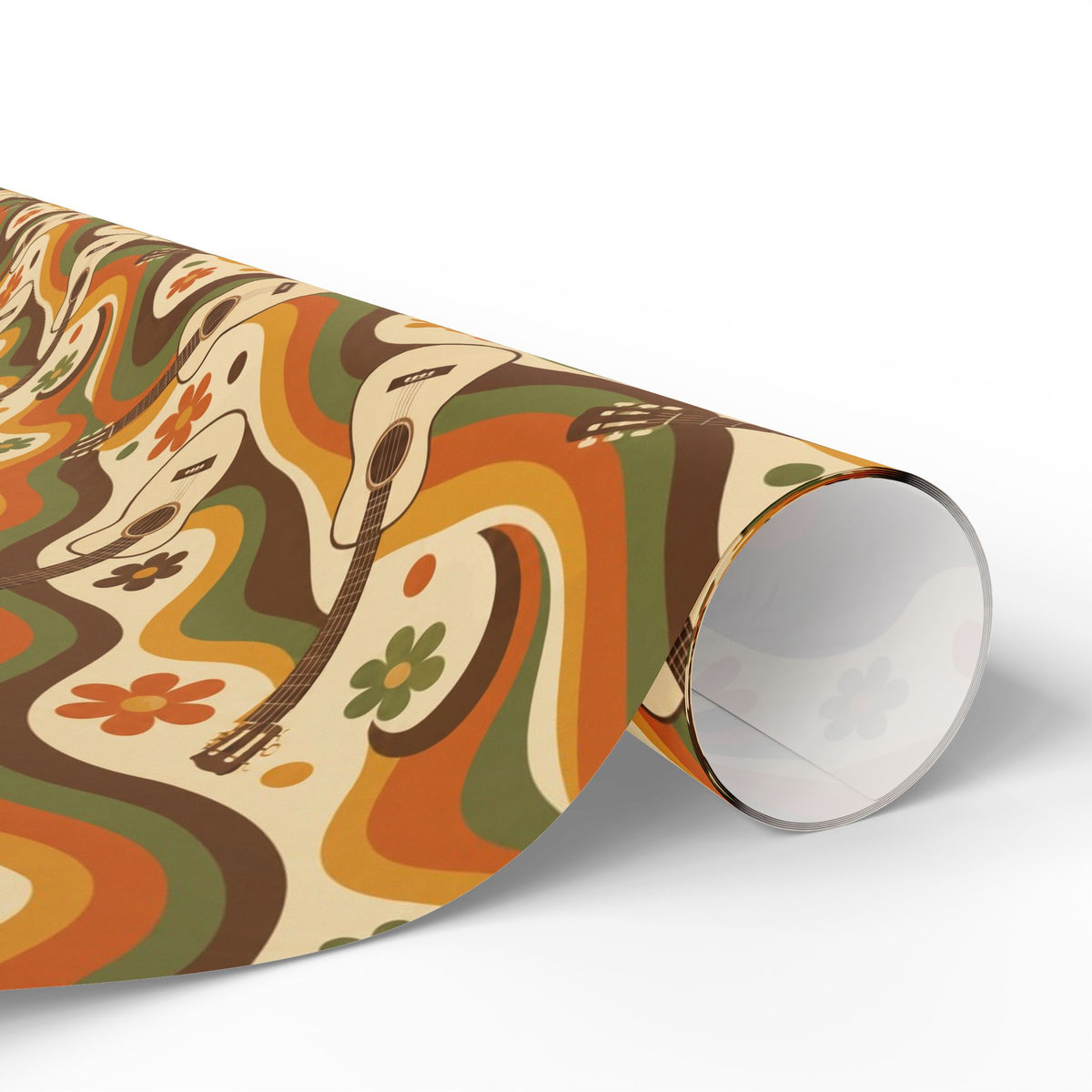 Groovy Guitar Waves Retro Wrapping Paper