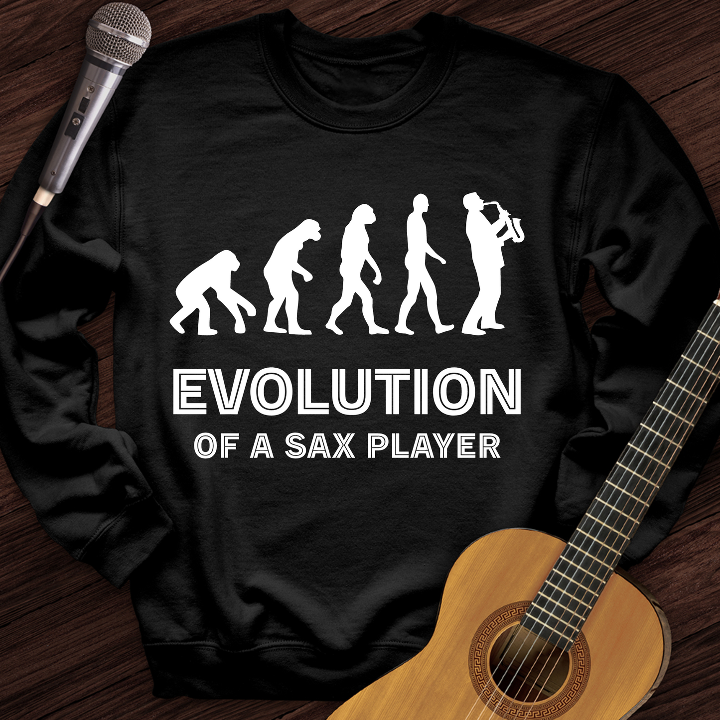 Evolution Of A Sax Player Crewneck