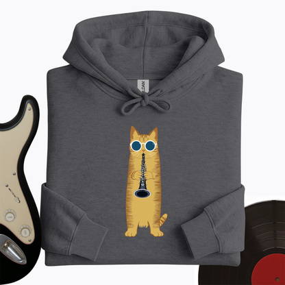 Cat Playing The Clarinet Hoodie