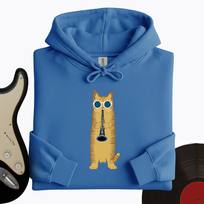 Cat Playing The Clarinet Hoodie