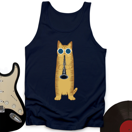 Cat Playing The Clarinet Tank Top