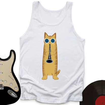 Cat Playing The Clarinet Tank Top