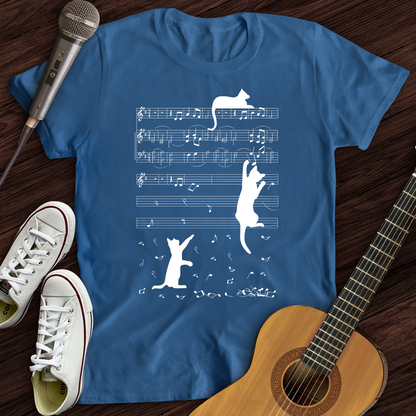 Climbing Cat On Musical Note T-Shirt