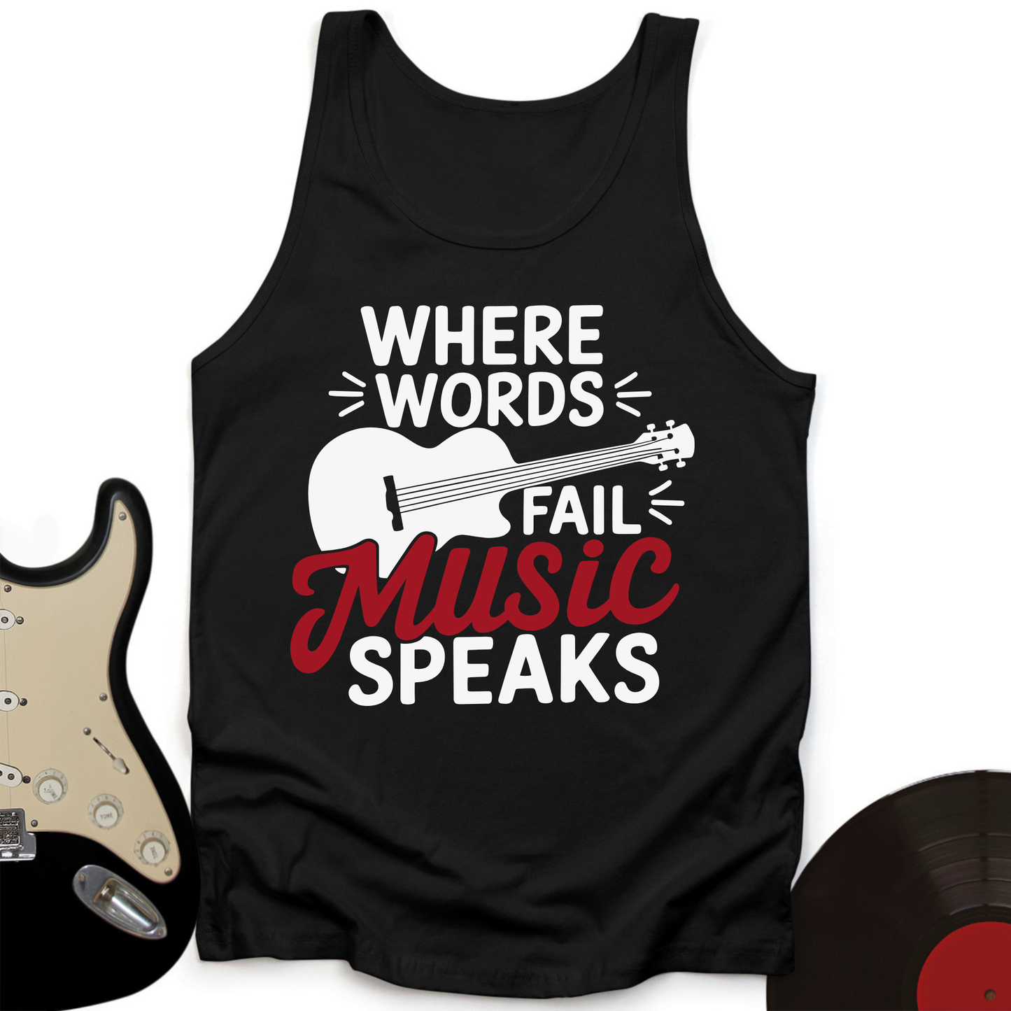 Where Words Fail Music Speaks Tank Top