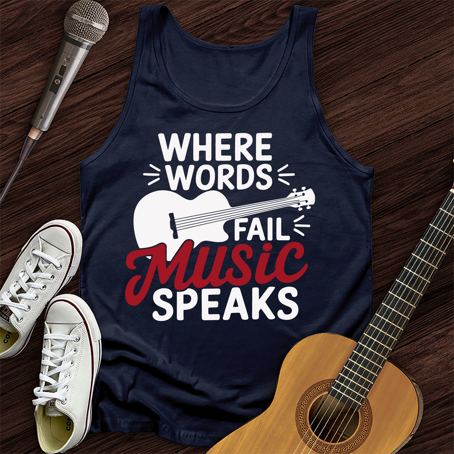 Where Words Fail Music Speaks Tank Top