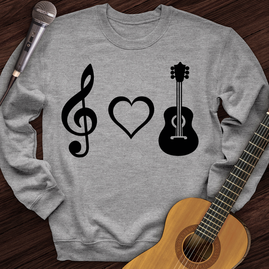 Simplistic Love Guitar Crewneck