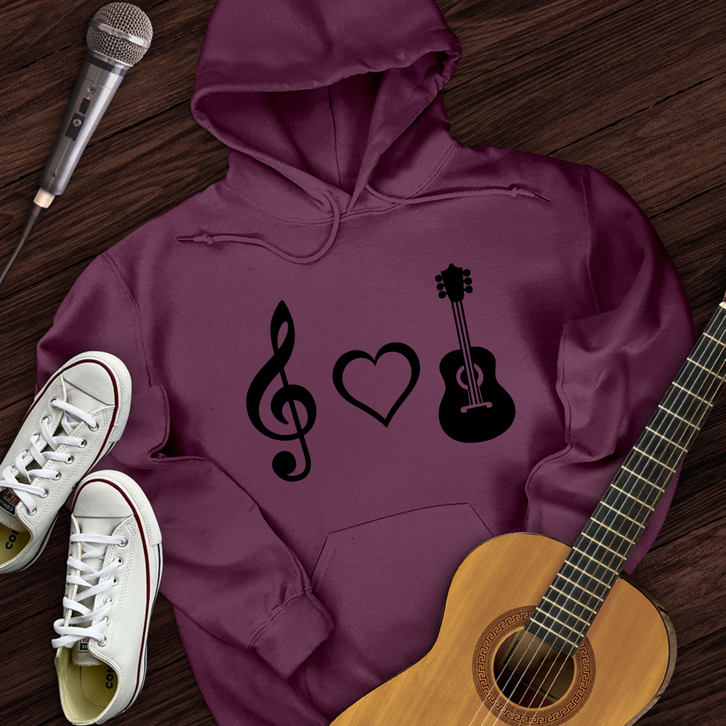 Simplistic Love Guitar Hoodie