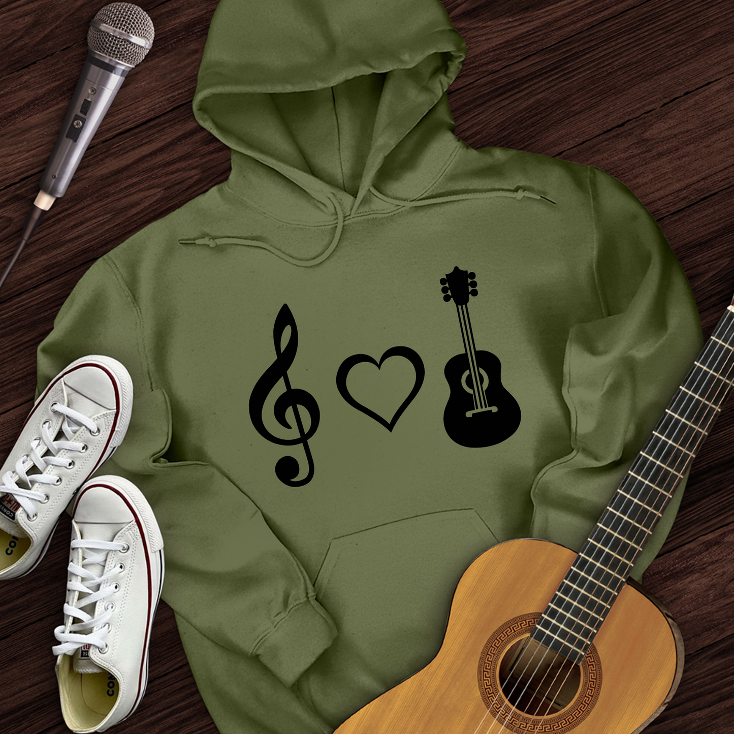 Simplistic Love Guitar Hoodie