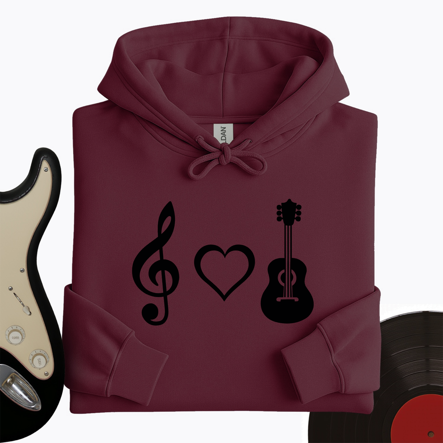 Simplistic Love Guitar Hoodie