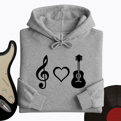 Simplistic Love Guitar Hoodie