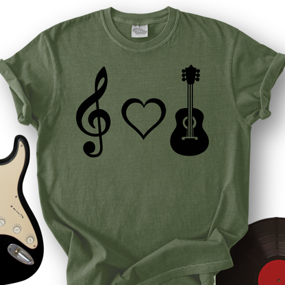 Simplistic Love Guitar T-Shirt