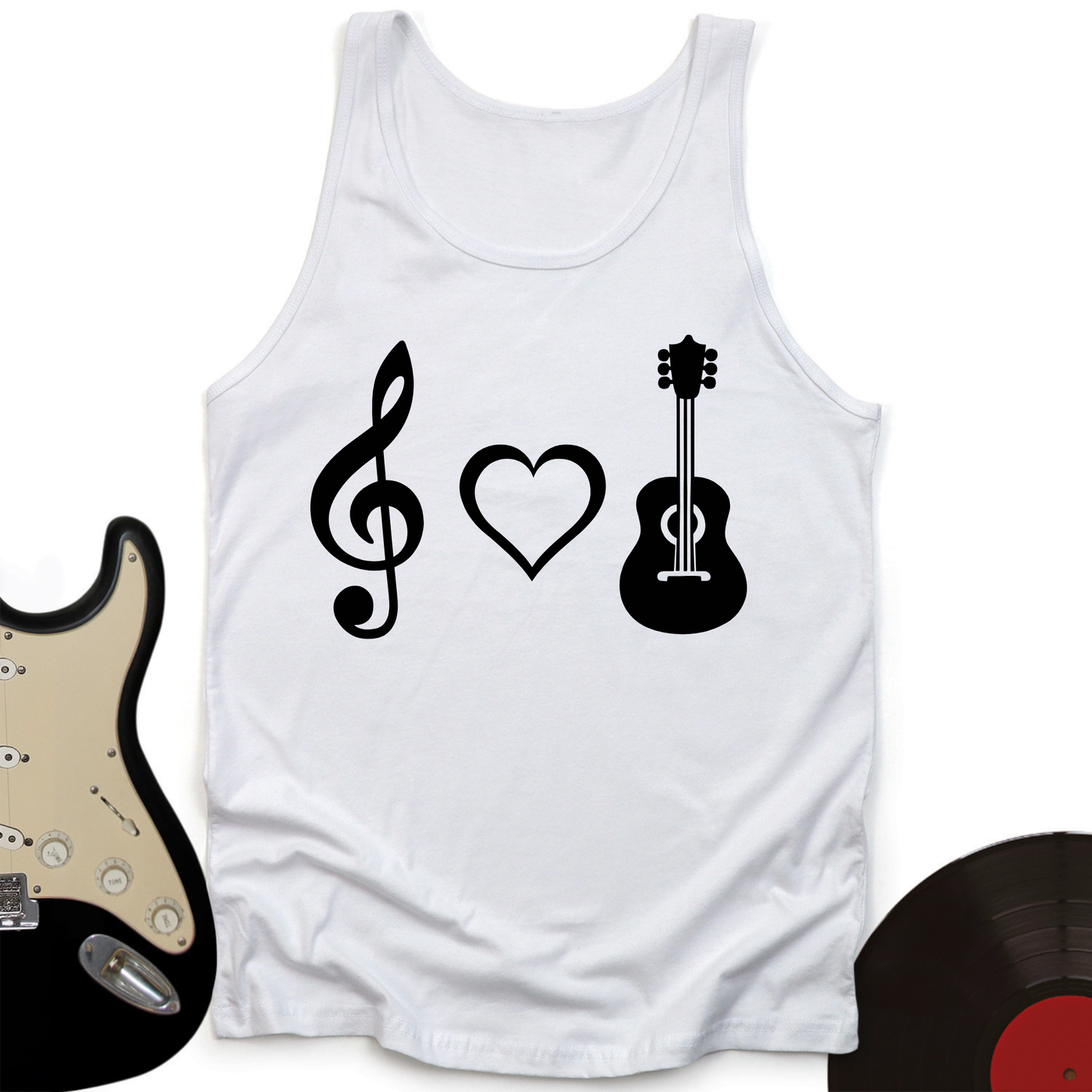 Simplistic Love Guitar Tank Top