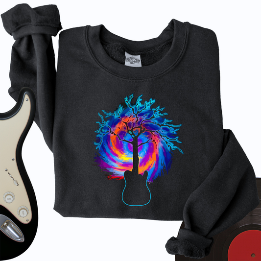 Psychedelic Tree Guitar Crewneck