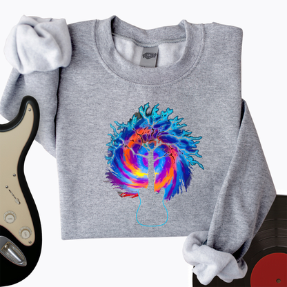 Psychedelic Tree Guitar Crewneck