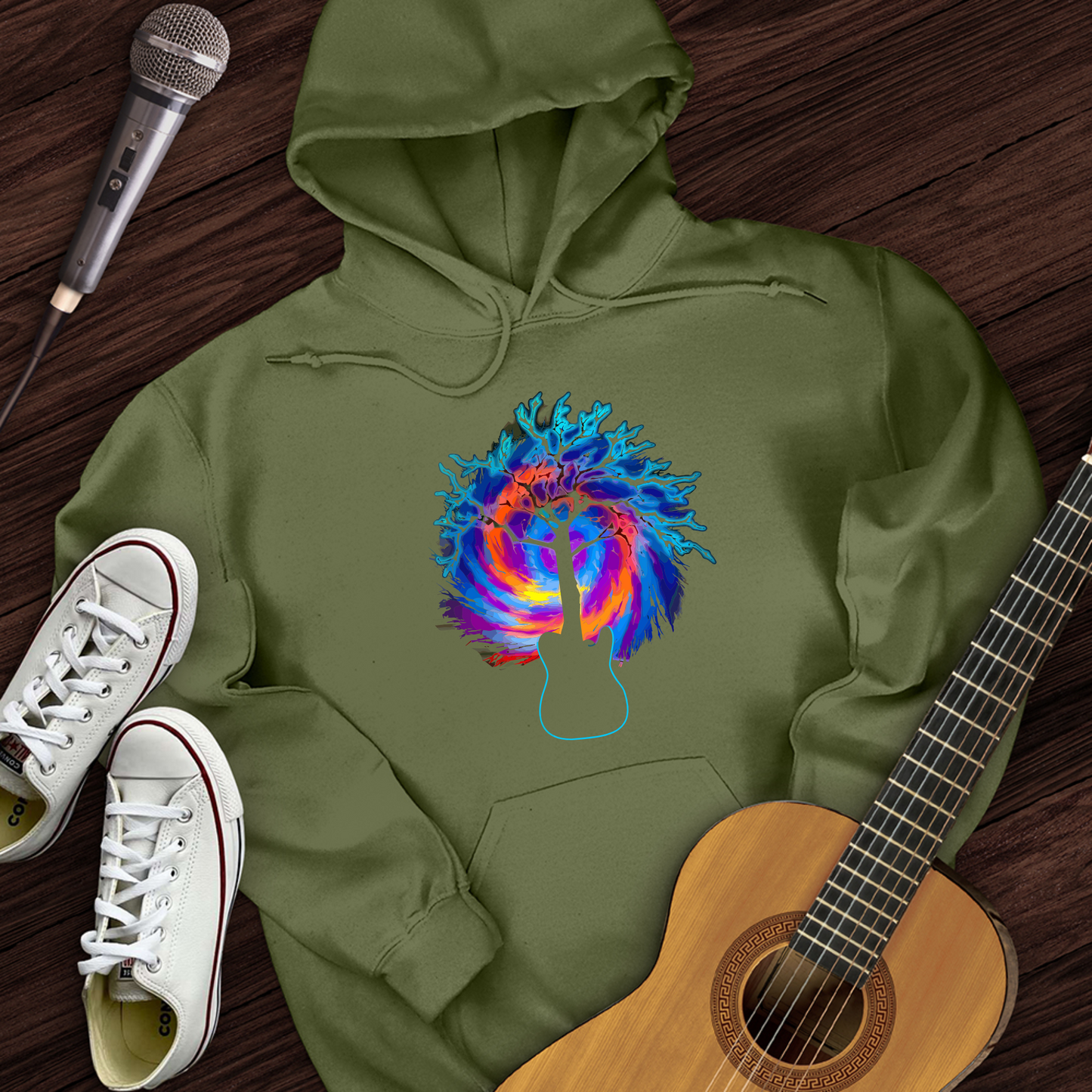 Psychedelic Tree Guitar Hoodie