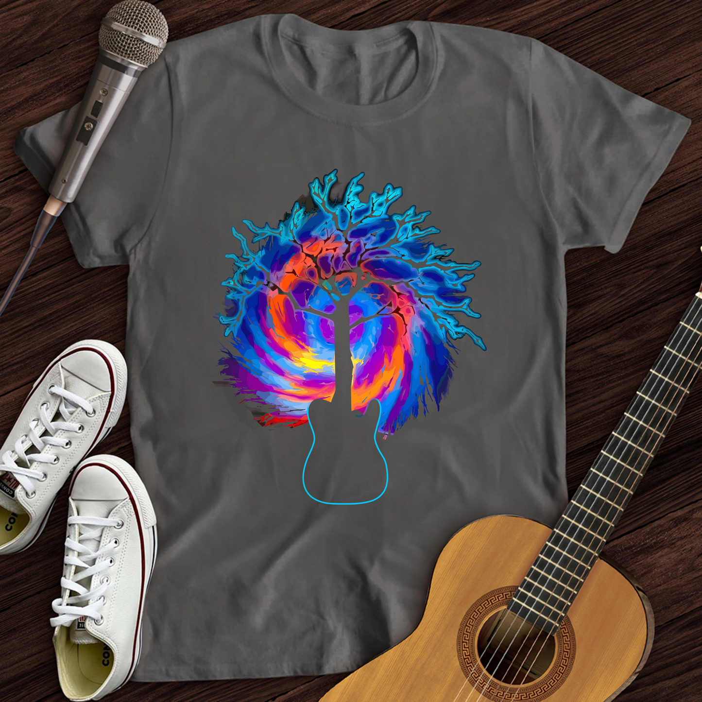 Psychedelic Tree Guitar T-Shirt